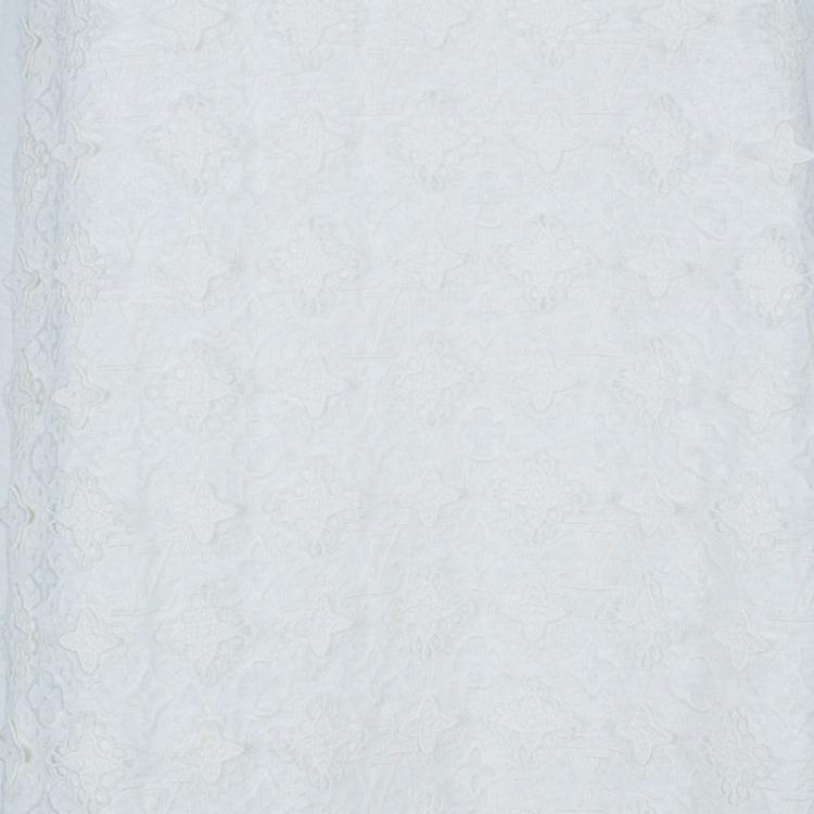 Pre Owned Louis Vuitton Monogram Crochet Linen Sleeveless Dress M