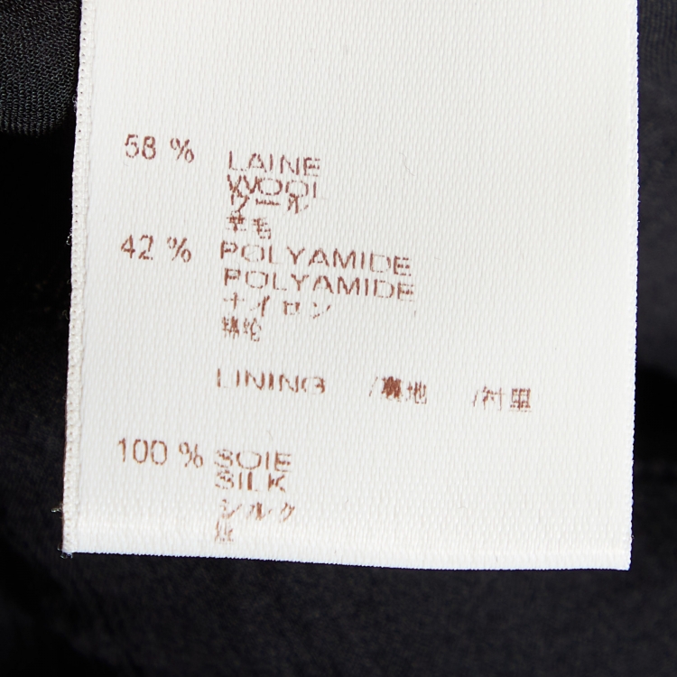 Pre Owned Louis Vuitton Black Wool Blend Pleater Detail Top M