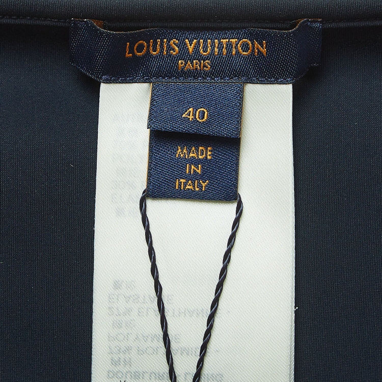 Pre Owned Louis Vuitton Navy Blue Mahina Monogram Stretch Knit Bikini Bottom M