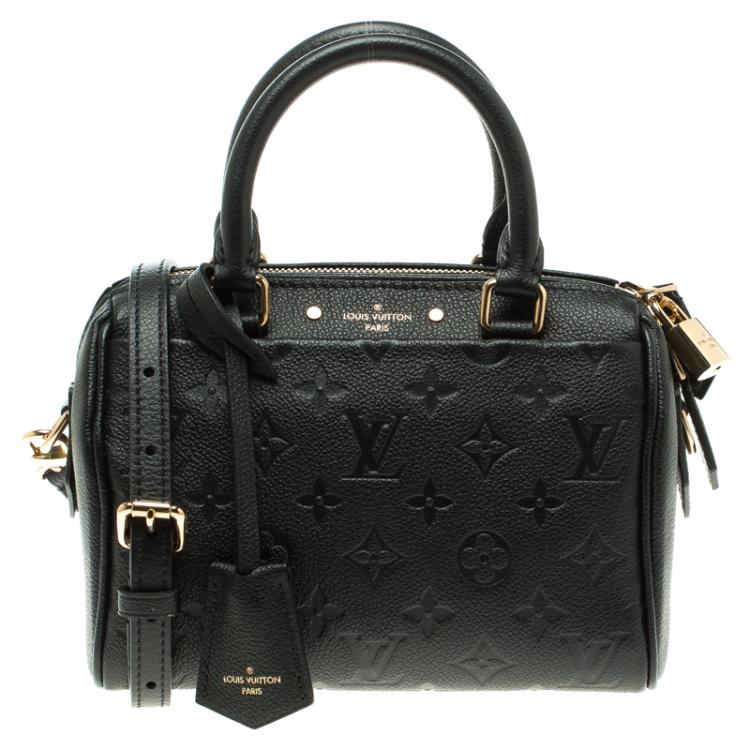 Louis Vuitton Black Giant Monogram Empreinte Speedy Bandoulière 20 Gold Hardware, 2021 (Like New), Womens Handbag