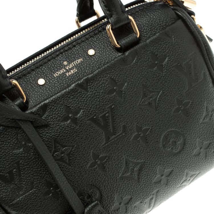 Pre Owned Louis Vuitton Black Monogram Empreinte Leather Speedy Bandouliere 20