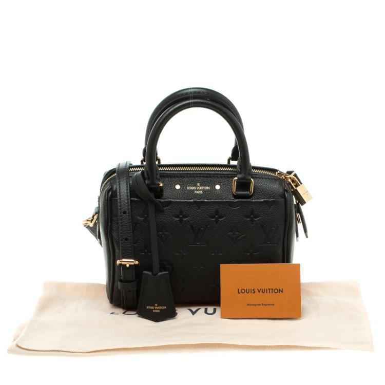 Pre Owned Louis Vuitton Black Monogram Empreinte Leather Speedy Bandouliere 20