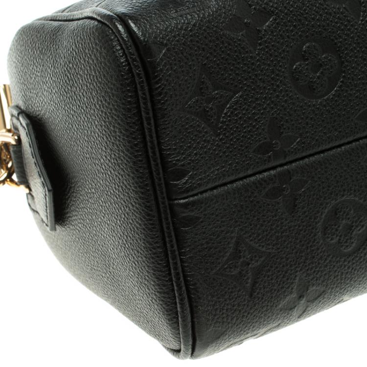 Pre Owned Louis Vuitton Black Monogram Empreinte Leather Speedy Bandouliere 20