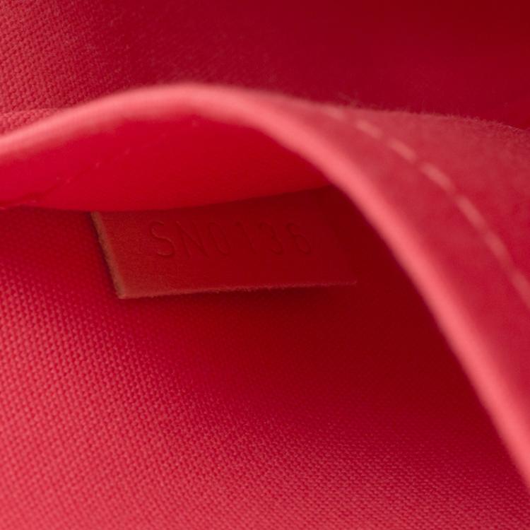Pre Owned Louis Vuitton Rose Litchi Monogram Vernis Alma BB Bag