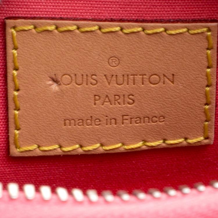 Pre Owned Louis Vuitton Rose Litchi Monogram Vernis Alma BB Bag