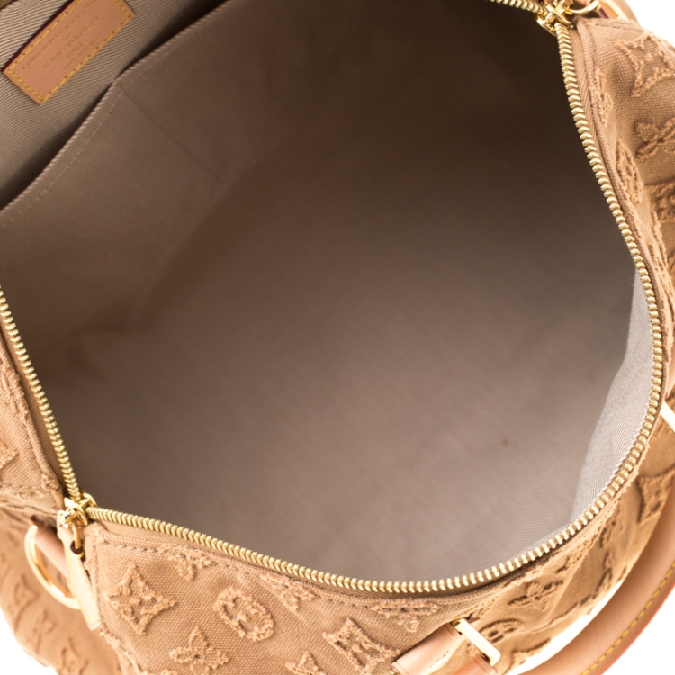 Pre Owned Louis Vuitton Caramel Monogram Applique Canvas Cruise 2013 Collection Speedy Bandouliere 35