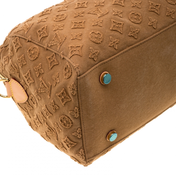 Pre Owned Louis Vuitton Caramel Monogram Applique Canvas Cruise 2013 Collection Speedy Bandouliere 35