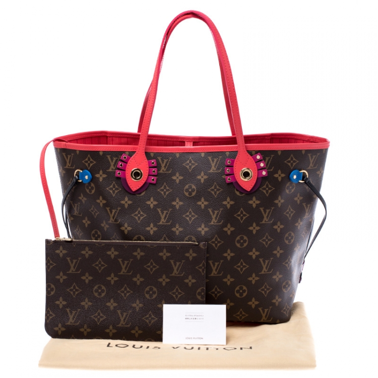 Pre Owned Louis Vuitton Flamingo Monogram Canvas Neverfull Totem NM MM Bag