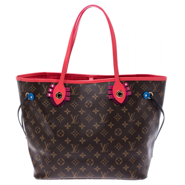 Pre Owned Louis Vuitton Flamingo Monogram Canvas Neverfull Totem NM MM Bag
