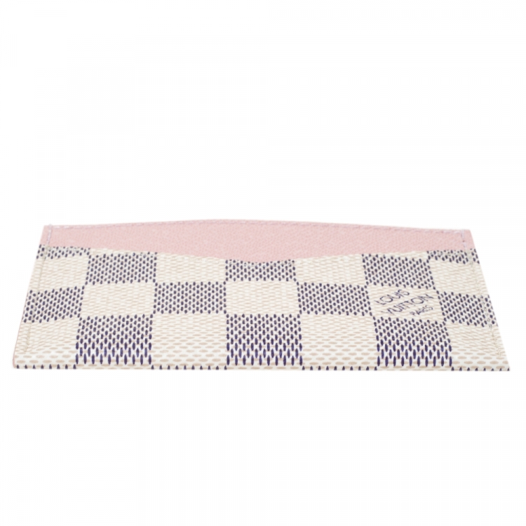 Pre Owned Louis Vuitton Damier Azur Daily Card Holder