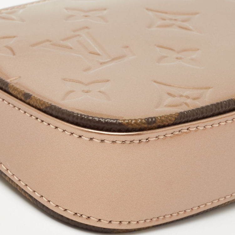Pre Owned Louis Vuitton Rose Gold Monogram Vernis Mini Pochette Accessoires 