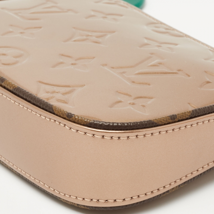 Pre Owned Louis Vuitton Rose Gold Monogram Vernis Mini Pochette Accessoires 