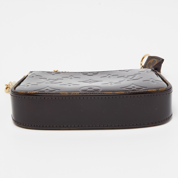 Pre Owned Louis Vuitton Amarante Monogram Vernis Mini Pochette Accessoires