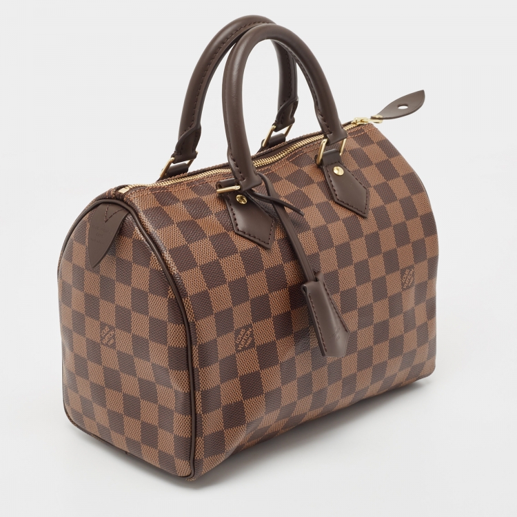 Pre Owned Louis Vuitton Damier Ebene Canvas Speedy 25 Bag