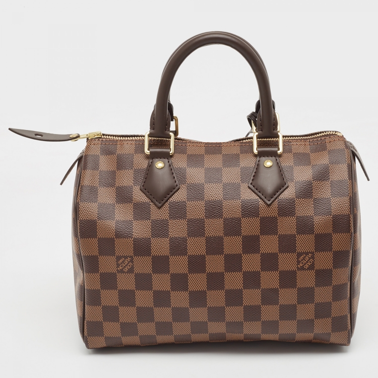 Pre Owned Louis Vuitton Damier Ebene Canvas Speedy 25 Bag