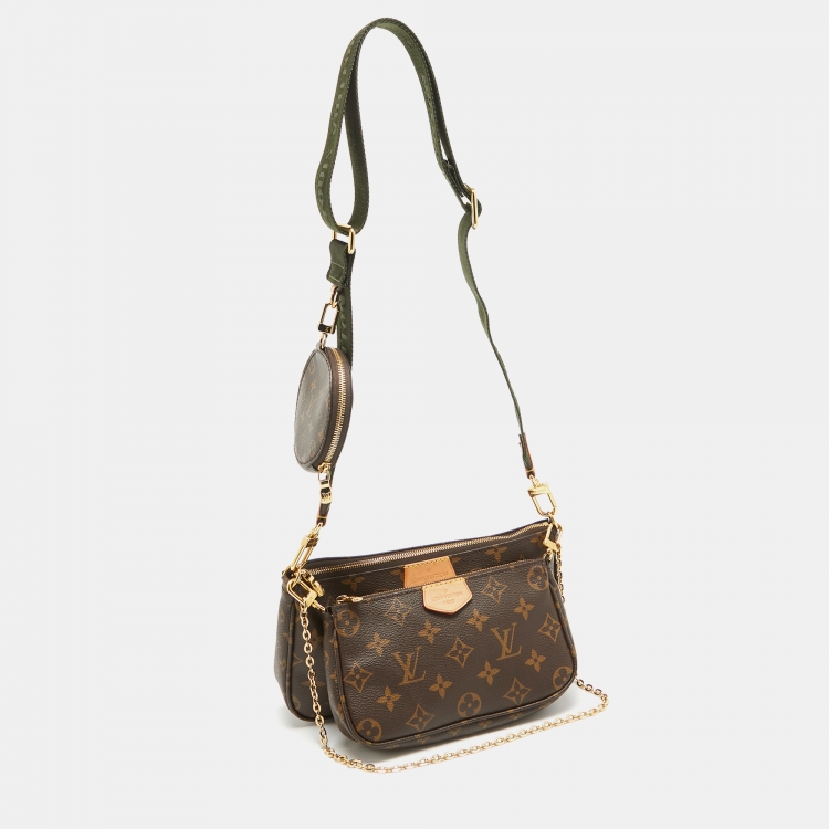 Pre Owned Louis Vuitton Khaki Monogram Canvas Multi Pochette Accessories Bag