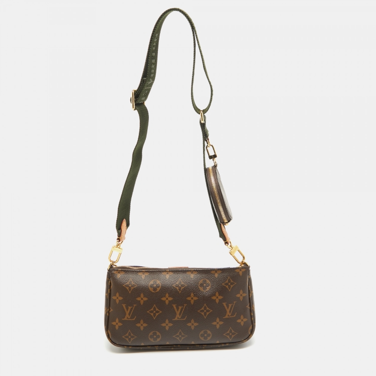 Pre Owned Louis Vuitton Khaki Monogram Canvas Multi Pochette Accessories Bag