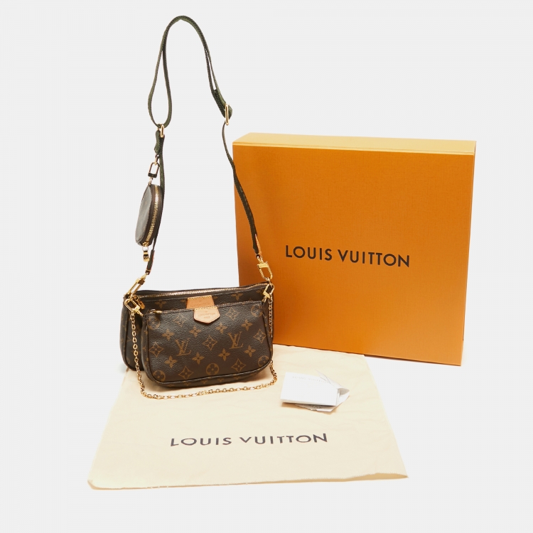 Pre Owned Louis Vuitton Khaki Monogram Canvas Multi Pochette Accessories Bag