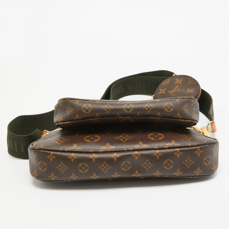 Pre Owned Louis Vuitton Khaki Monogram Canvas Multi Pochette Accessories Bag