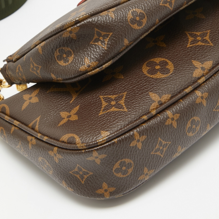 Pre Owned Louis Vuitton Khaki Monogram Canvas Multi Pochette Accessories Bag