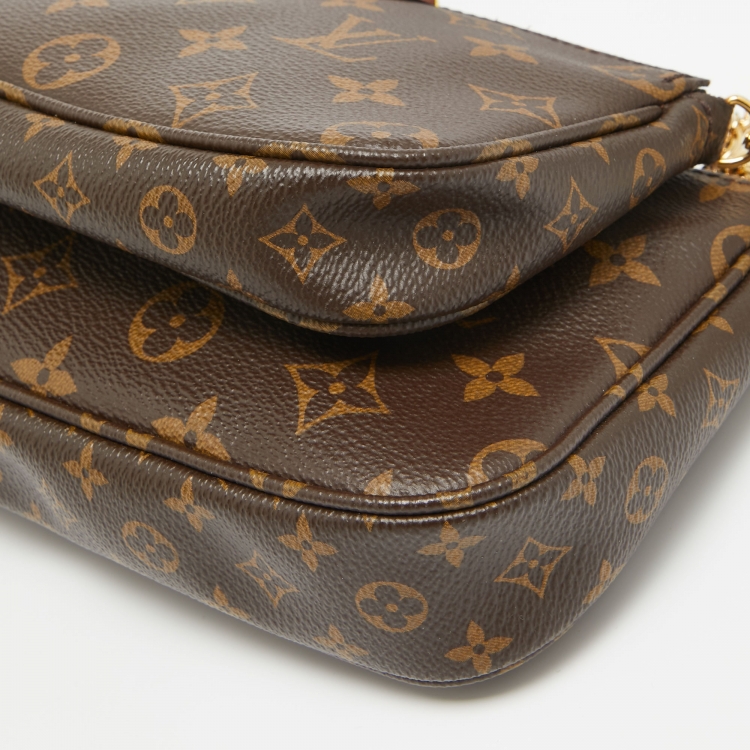 Pre Owned Louis Vuitton Khaki Monogram Canvas Multi Pochette Accessories Bag