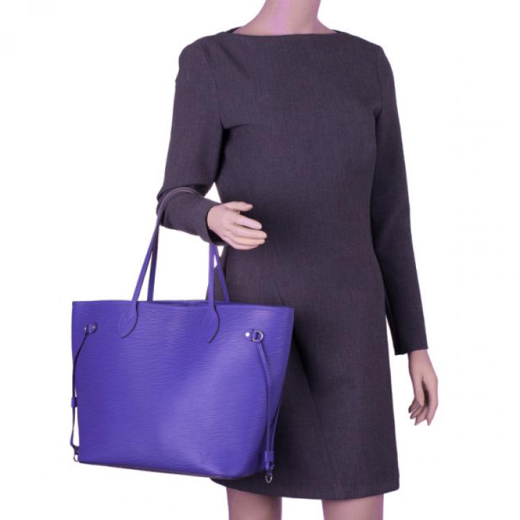 Louis Vuitton Purple Epi Leather Neverfull Tote - Luggage