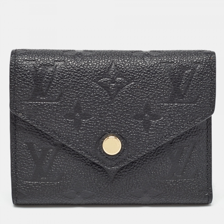 Pre Owned Louis Vuitton Black Monogram Empreinte Leather Victorine Wallet