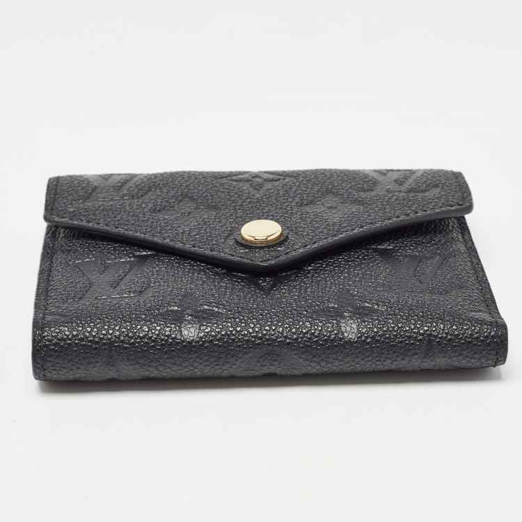 Pre Owned Louis Vuitton Black Monogram Empreinte Leather Victorine Wallet