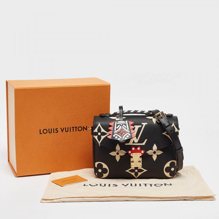 Pre Owned Louis Vuitton Black/Beige Monogram Empreinte Leather Crafty Pochette Metis Bag