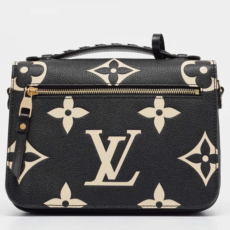 Pre Owned Louis Vuitton Black/Beige Monogram Empreinte Leather Crafty Pochette Metis Bag
