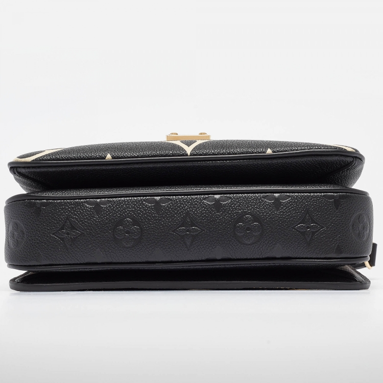 Pre Owned Louis Vuitton Black/Beige Monogram Empreinte Leather Crafty Pochette Metis Bag