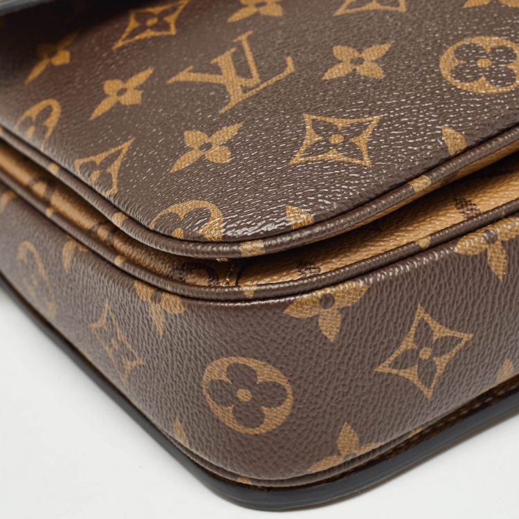 Pre Owned Louis Vuitton Monogram Reverse Canvas Pochette Metis Bag