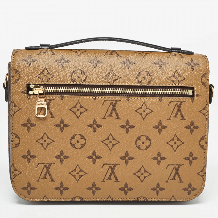 Pre Owned Louis Vuitton Monogram Reverse Canvas Pochette Metis Bag