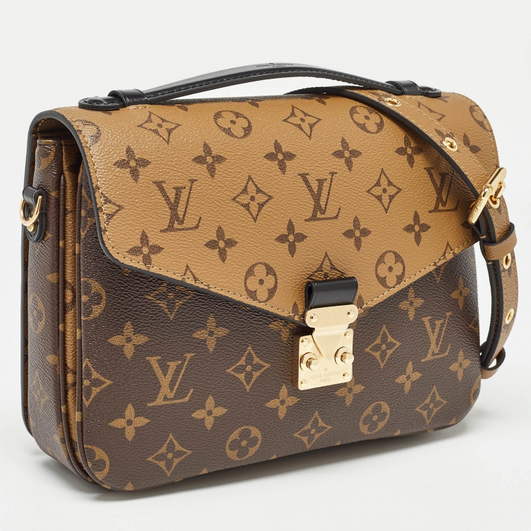 Pre Owned Louis Vuitton Monogram Reverse Canvas Pochette Metis Bag