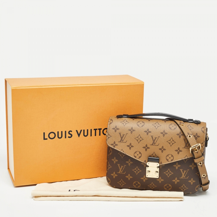 Pre Owned Louis Vuitton Monogram Reverse Canvas Pochette Metis Bag
