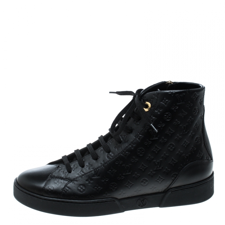 Louis Vuitton Black Monogram Empreinte Leather Punchy High Top Sneakers  Size 38 Louis Vuitton