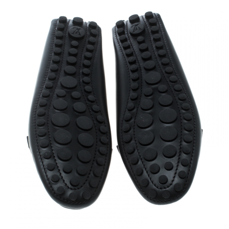 Pre Owned Louis Vuitton Black Leather Oxford Loafers Size 39