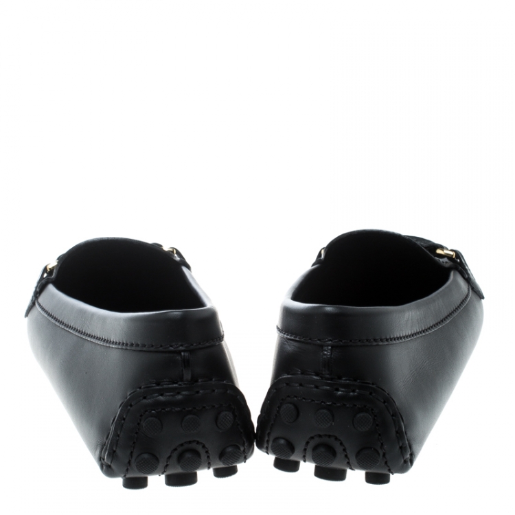 Pre Owned Louis Vuitton Black Leather Oxford Loafers Size 39