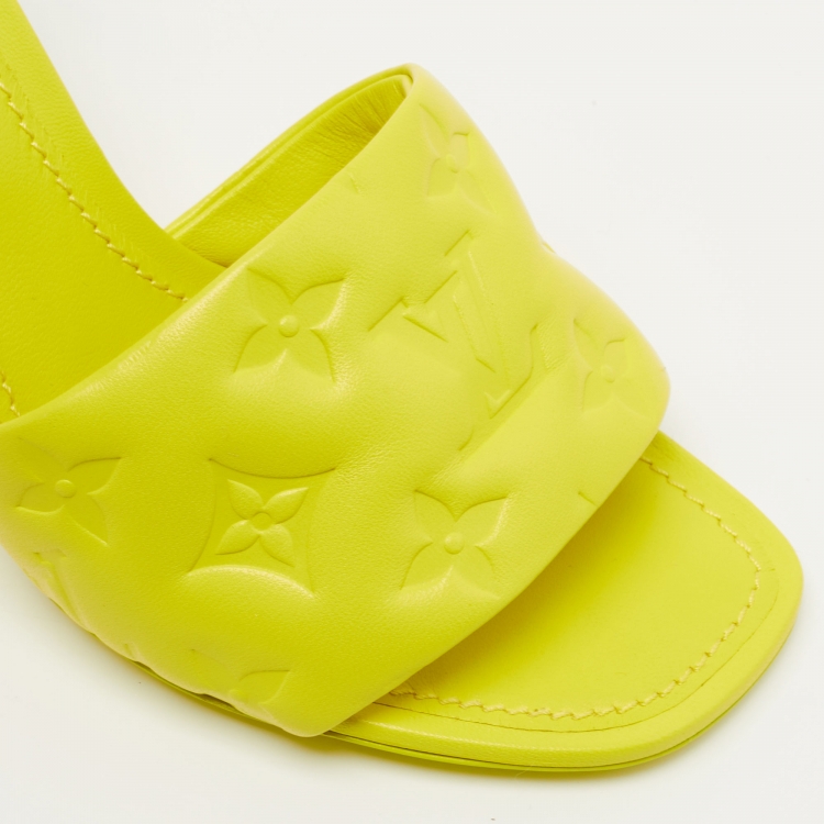 Pre Owned Louis Vuitton Yellow Leather Revival Sandals Size 37