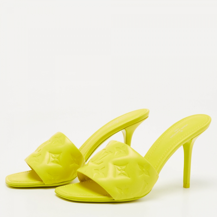 Louis Vuitton, Shoes, Louis Vuitton Revival Flat Mule Leather Slides  Yellow