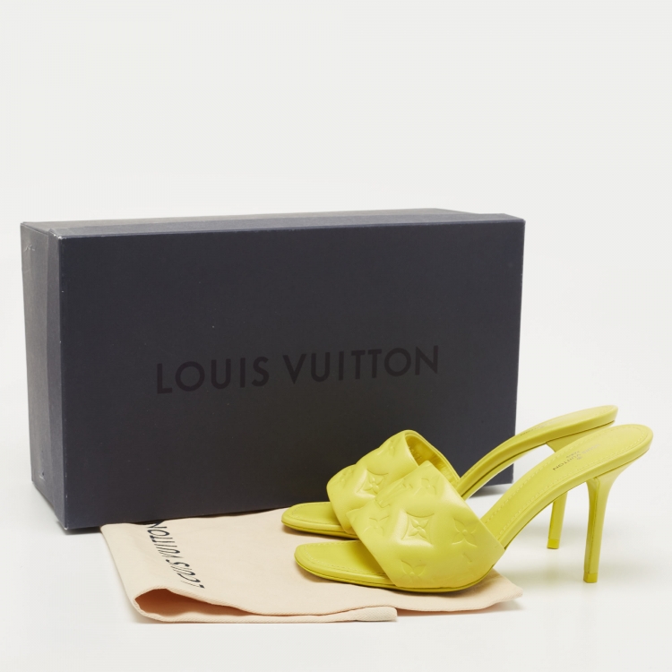 Pre Owned Louis Vuitton Yellow Leather Revival Sandals Size 37