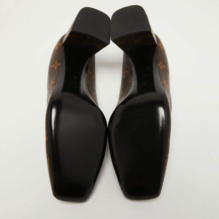 Pre Owned Louis Vuitton Monogram Canvas Madeleine Square Toe Pumps Size 41 