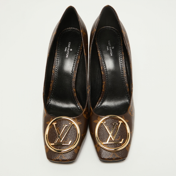Pre Owned Louis Vuitton Monogram Canvas Madeleine Square Toe Pumps Size 41 