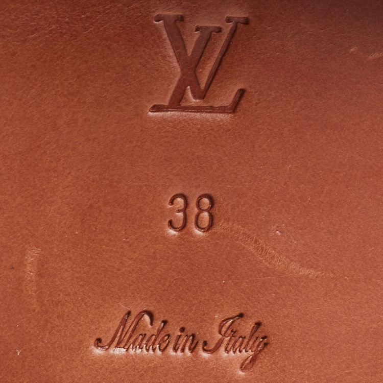 Pre Owned Louis Vuitton Brown Leather Heritage Knee Length Boots Size 38