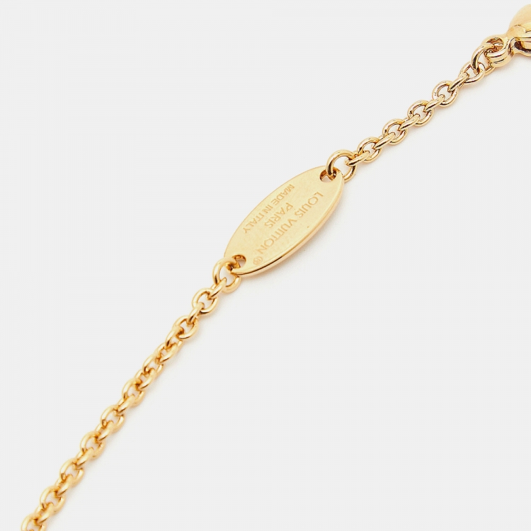 Pre Owned Louis Vuitton Tresor Crystals Gold Tone Necklace