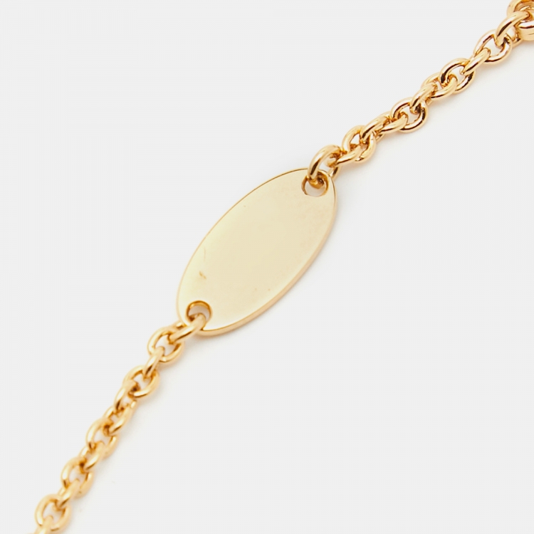 Pre Owned Louis Vuitton Tresor Crystals Gold Tone Necklace