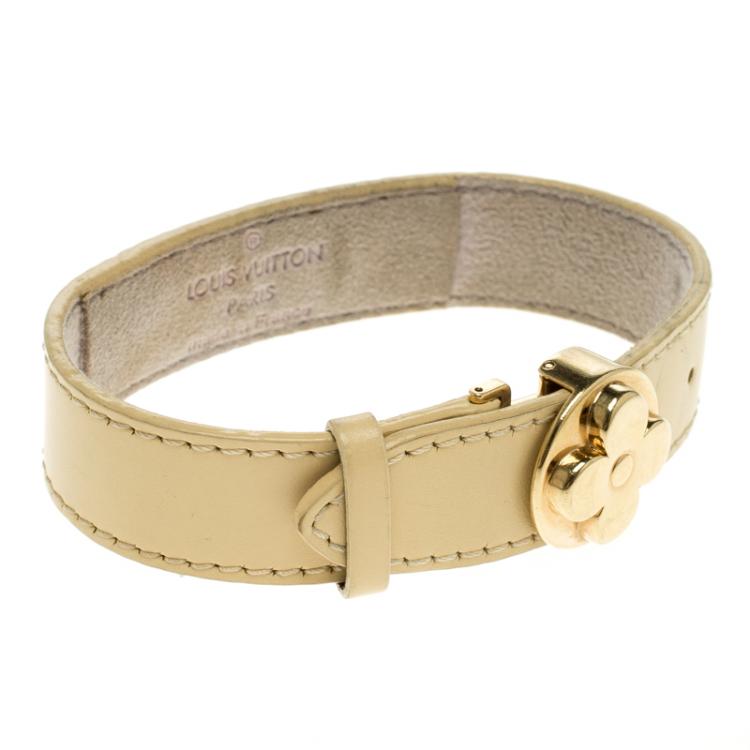 Louis Vuitton Leather Bracelet Beige