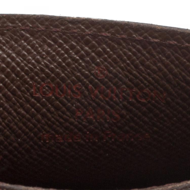 Pre Owned Louis Vuitton Damier Ebene Canvas Card Holder
