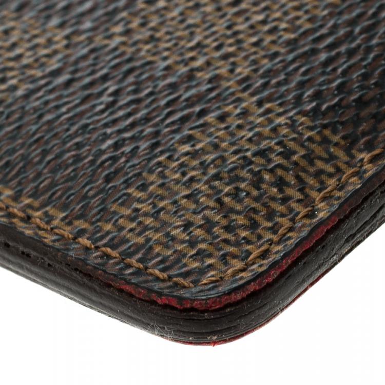 Pre Owned Louis Vuitton Damier Ebene Canvas Card Holder