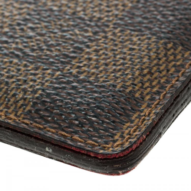 Pre Owned Louis Vuitton Damier Ebene Canvas Card Holder